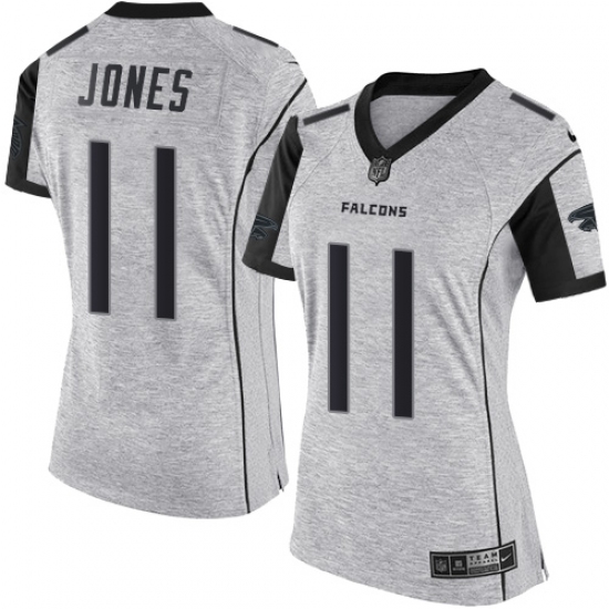 Women's Nike Atlanta Falcons 11 Julio Jones Limited Gray Gridiron II NFL Jersey