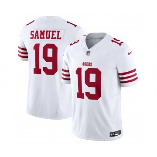 Men's Nike San Francisco 49ers 19 Deebo Samuel White 2023 F.U.S.E. Vapor Untouchable Limited Stitched Football Jersey