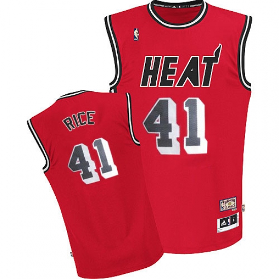 Men's Adidas Miami Heat 41 Glen Rice Authentic Red Throwback NBA Jersey