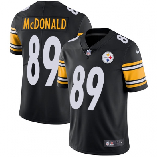 Youth Nike Pittsburgh Steelers 89 Vance McDonald Black Team Color Vapor Untouchable Limited Player NFL Jersey
