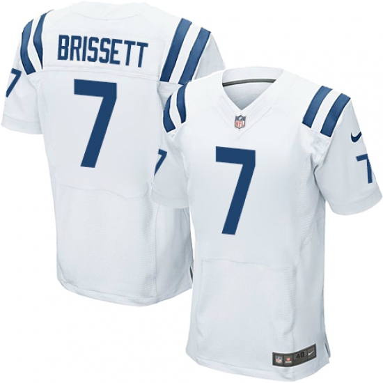 Men's Nike Indianapolis Colts 7 Jacoby Brissett Elite White NFL Jersey