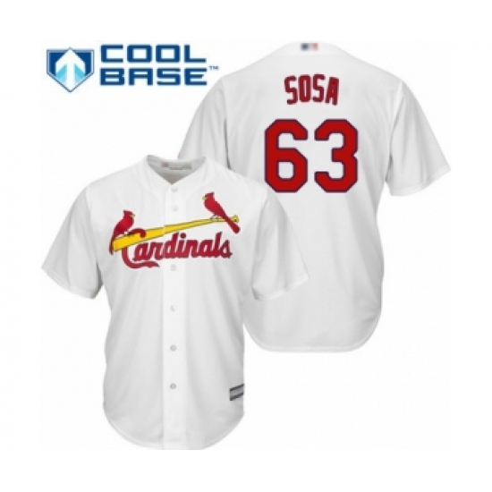 Youth St. Louis Cardinals 63 Edmundo Sosa Authentic White Home Cool Base Baseball Player Jersey