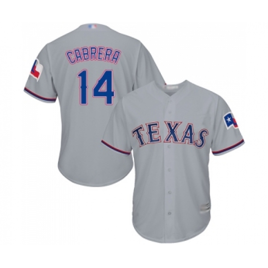 Men's Texas Rangers 14 Asdrubal Cabrera Replica Grey Road Cool Base Baseball Jersey