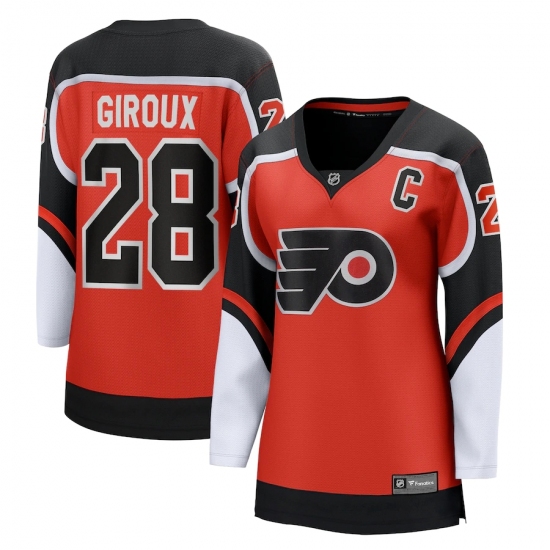 Women's Philadelphia Flyers 28 Claude Giroux Fanatics Branded Orange 2020-21 Special Edition Breakaway Player Jersey