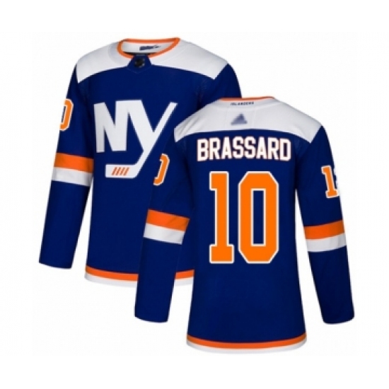 Men's New York Islanders 10 Derick Brassard Authentic Blue Alternate Hockey Jersey