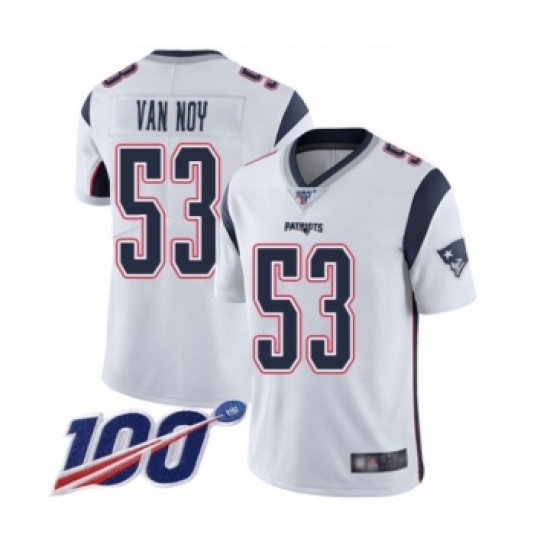 Men's New England Patriots 53 Kyle Van Noy White Vapor Untouchable Limited Player 100th Season Football Jersey