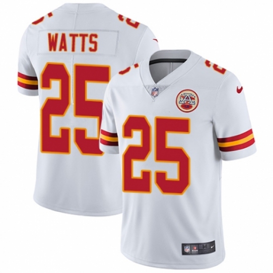 Men's Nike Kansas City Chiefs 25 Armani Watts White Vapor Untouchable Limited Player NFL Jersey