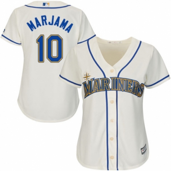 Women's Majestic Seattle Mariners 10 Mike Marjama Replica Cream Alternate Cool Base MLB Jersey
