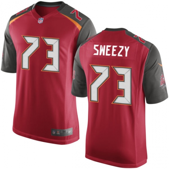 Men's Nike Tampa Bay Buccaneers 73 J. R. Sweezy Game Red Team Color NFL Jersey