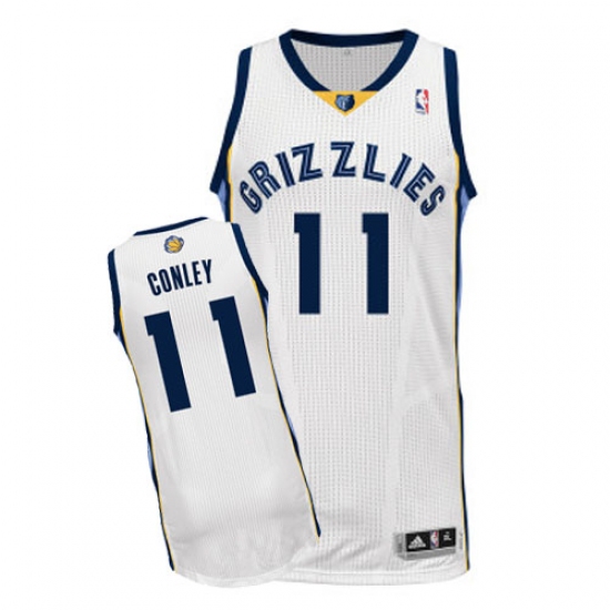 Men's Adidas Memphis Grizzlies 11 Mike Conley Authentic White Home NBA Jersey