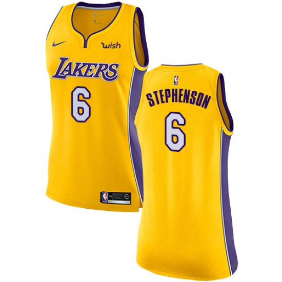 Women's Nike Los Angeles Lakers 6 Lance Stephenson Swingman Gold NBA Jersey - Icon Edition