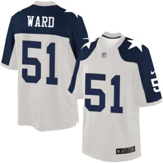Men's Nike Dallas Cowboys 51 Jihad Ward Limited White Throwback Alternate NFL Jersey