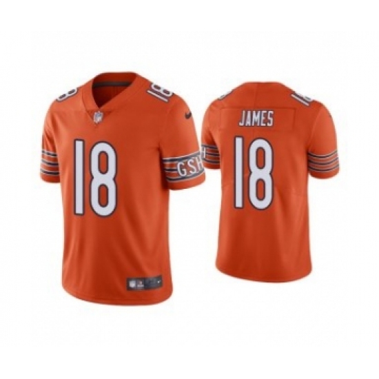 Men's Orange Chicago Bears 18 Jesse James Vapor untouchable Limited Stitched Jersey