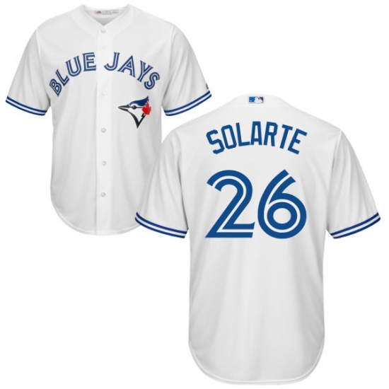 Youth Majestic Toronto Blue Jays 26 Yangervis Solarte Replica White Home MLB Jersey