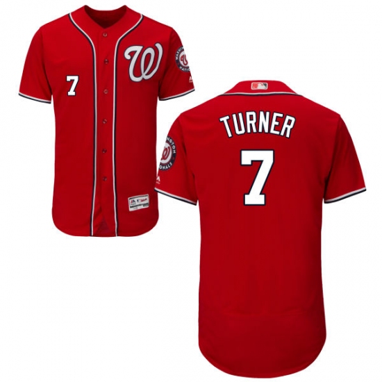 Men's Majestic Washington Nationals 7 Trea Turner Red Flexbase Authentic Collection MLB Jersey