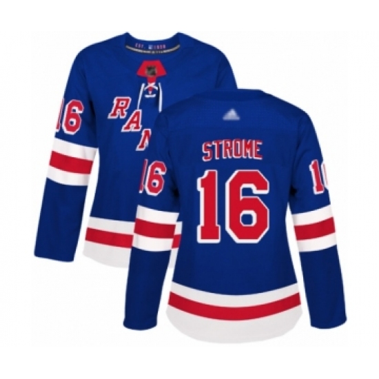 Women's New York Rangers 16 Ryan Strome Authentic Royal Blue Home Hockey Jersey