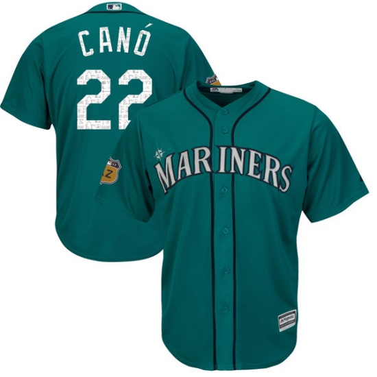 Youth Majestic Seattle Mariners 22 Robinson Cano Authentic Aqua 2017 Spring Training Cool Base MLB Jersey