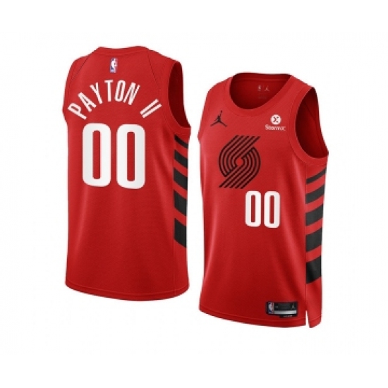 Men's Portland Trail Blazers 00 Gary Payton II 2022-23 Red Statement Edition Swingman Stitched Basketball Jersey