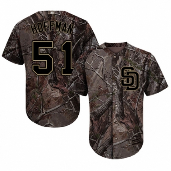 Men's Majestic San Diego Padres 51 Trevor Hoffman Authentic Camo Realtree Collection Flex Base MLB Jersey