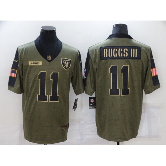 Men's Oakland Raiders 11 Henry Ruggs III Nike Olive 2021 Salute To Service Limited Player Jersey