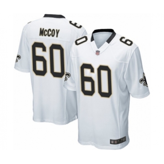 Men's New Orleans Saints 60 Erik McCoy Game White Football Jersey