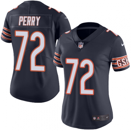 Women's Nike Chicago Bears 72 William Perry Navy Blue Team Color Vapor Untouchable Limited Player NFL Jersey