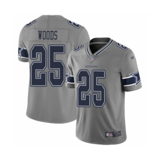 Men's Dallas Cowboys 25 Xavier Woods Limited Gray Inverted Legend Football Jersey