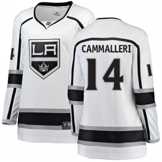 Women's Los Angeles Kings 14 Mike Cammalleri Authentic White Away Fanatics Branded Breakaway NHL Jersey