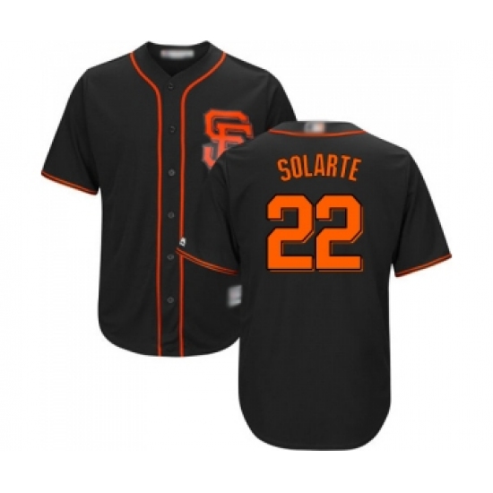 Youth San Francisco Giants 22 Yangervis Solarte Replica Black Alternate Cool Base Baseball Jersey