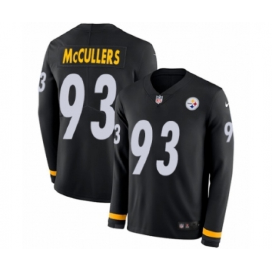 Youth Nike Pittsburgh Steelers 93 Dan McCullers Limited Black Therma Long Sleeve NFL Jersey