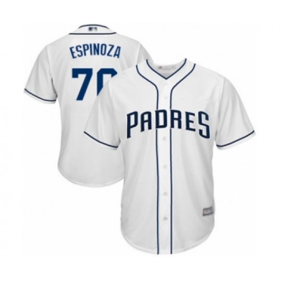 Youth San Diego Padres 70 Anderson Espinoza Authentic White Home Cool Base Baseball Player Jersey