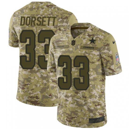 Youth Nike Dallas Cowboys 33 Tony Dorsett Limited Camo 2018 Salute to Service NFL Jersey