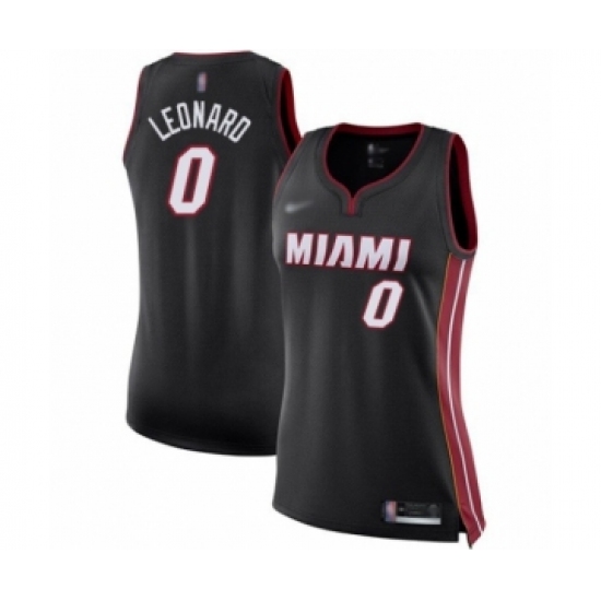 Women's Miami Heat 0 Meyers Leonard Swingman Black Basketball Jersey - Icon Edition