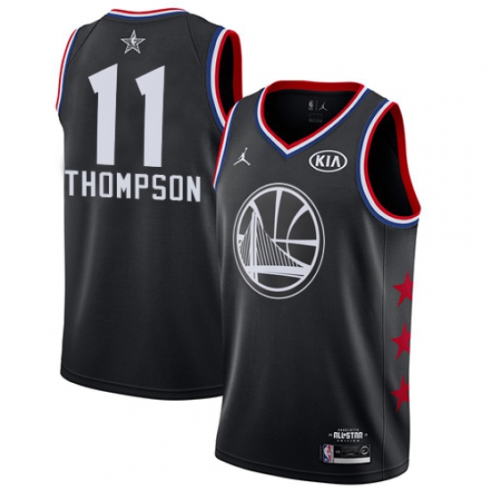 Women's Nike Golden State Warriors 11 Klay Thompson Black NBA Jordan Swingman 2019 All-Star Game Jersey