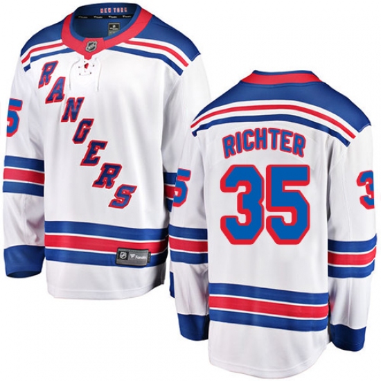 Youth New York Rangers 35 Mike Richter Fanatics Branded White Away Breakaway NHL Jersey