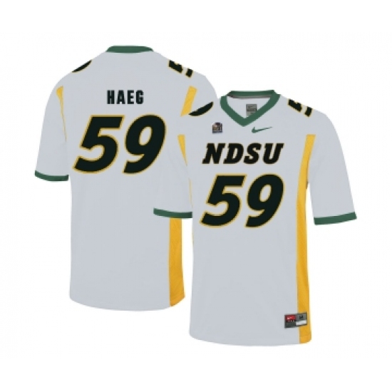 North Dakota State Bison 59 Joel Haeg White College Football Jersey - Click Image to Close