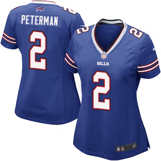 Women's Nike Buffalo Bills 2 Nathan Peterman Game Royal Blue Team Color NFL Jersey