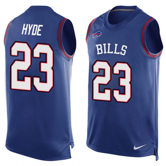 Men's Nike Buffalo Bills 23 Micah Hyde Limited Royal Blue Player Name & Number Tank Top NFL Jersey