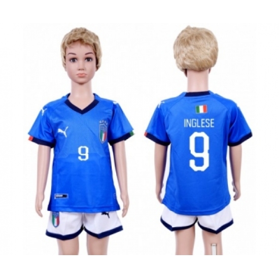 Italy 9 Inglese Home Kid Soccer Country Jersey