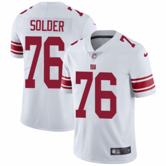 Men's Nike New York Giants 76 Nate Solder White Vapor Untouchable Limited Player NFL Jersey