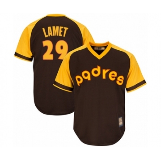 Youth San Diego Padres 29 Dinelson Lamet Authentic Brown Alternate Cooperstown Cool Base Baseball Player Jersey