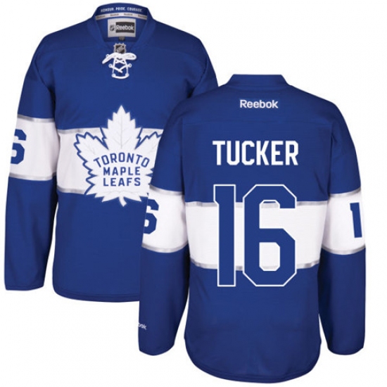 Men's Reebok Toronto Maple Leafs 16 Darcy Tucker Premier Royal Blue 2017 Centennial Classic NHL Jersey