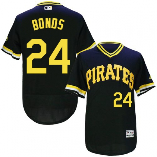 Men's Majestic Pittsburgh Pirates 24 Barry Bonds Black Flexbase Authentic Collection Cooperstown MLB Jersey