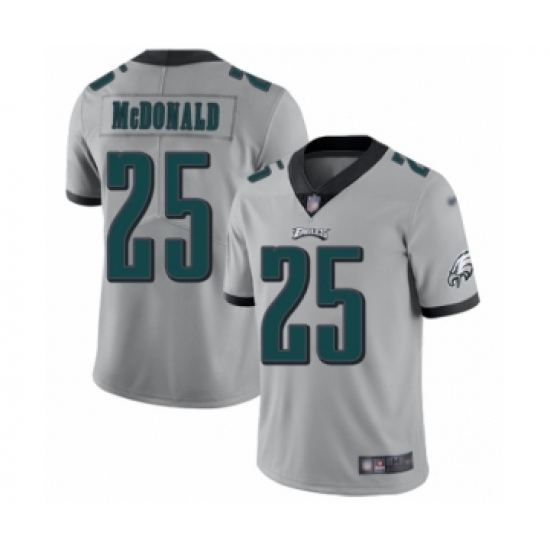 Youth Philadelphia Eagles 25 Tommy McDonald Limited Silver Inverted Legend Football Jersey