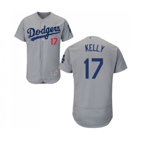 Men's Los Angeles Dodgers 17 Joe Kelly Gray Alternate Flex Base Authentic Collection Baseball Jersey