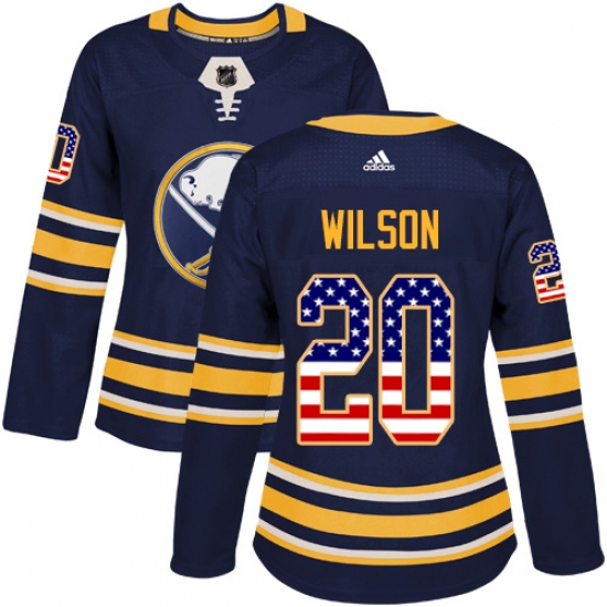 Women's Adidas Buffalo Sabres 20 Scott Wilson Authentic Navy Blue USA Flag Fashion NHL Jersey