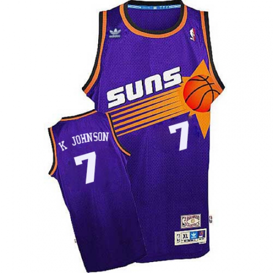 Men's Adidas Phoenix Suns 7 Kevin Johnson Swingman Purple Throwback NBA Jersey