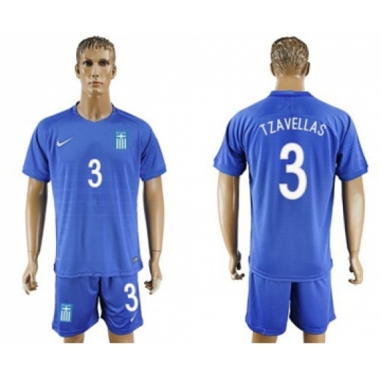 Greece 3 Tzavellas Away Soccer Country Jersey