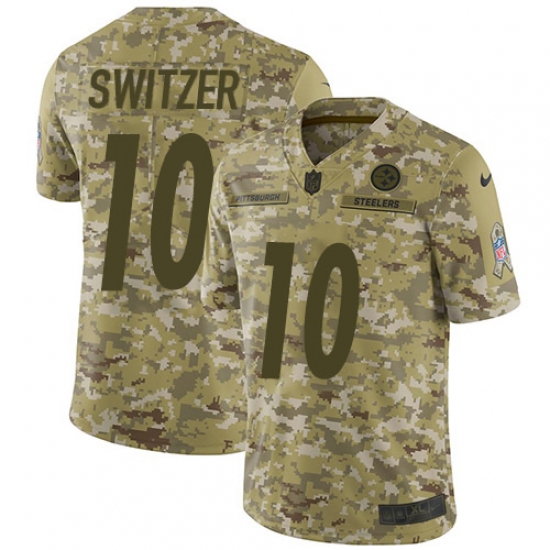 Youth Nike Pittsburgh Steelers 10 Ryan Switzer Limited Camo 2018 Salute to Service NFL Jersey