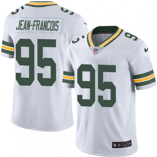 Youth Nike Green Bay Packers 95 Ricky Jean-Francois Elite White NFL Jersey